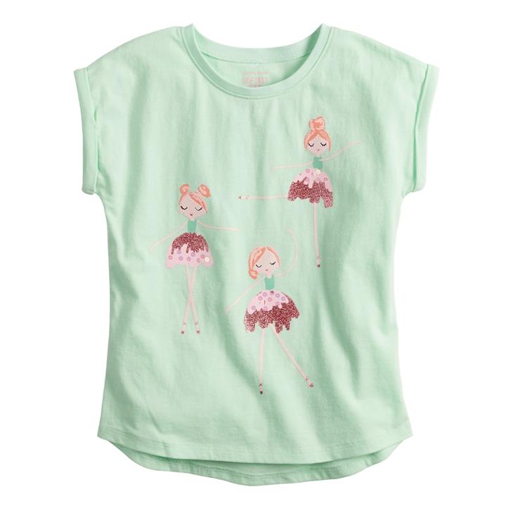 Girls 4-10 Jumping Beans&reg; High-low Roll Cuff Dolman Tee, Size: 8, Lt Green