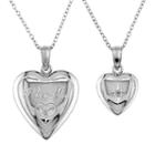 Diamond Accent Sterling Silver I Love You Heart Locket Necklace Set, Women's, Size: 18, White