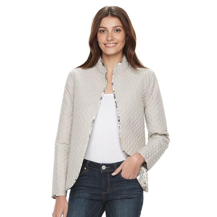 Women's Napa Valley Reversible Quilted Jacket, Size: 18, Lt Brown