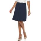 Petite Dana Buchman Knit Jacquard Pull-on Mid-rise Skirt, Women's, Size: M Petite, Blue (navy)