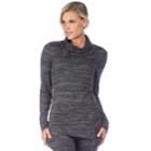 Women's Pl Movement By Pink Lotus Cowl Neck Pullover Top, Size: Small, Silver