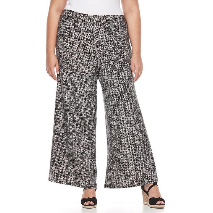 French Laundry, Plus Size Printed Palazzo Pants, Women's, Size: 1xl, Oxford