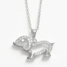 The Silver Lining Silver Plated Cubic Zirconia Dog Pendant, Women's, Size: 18, White