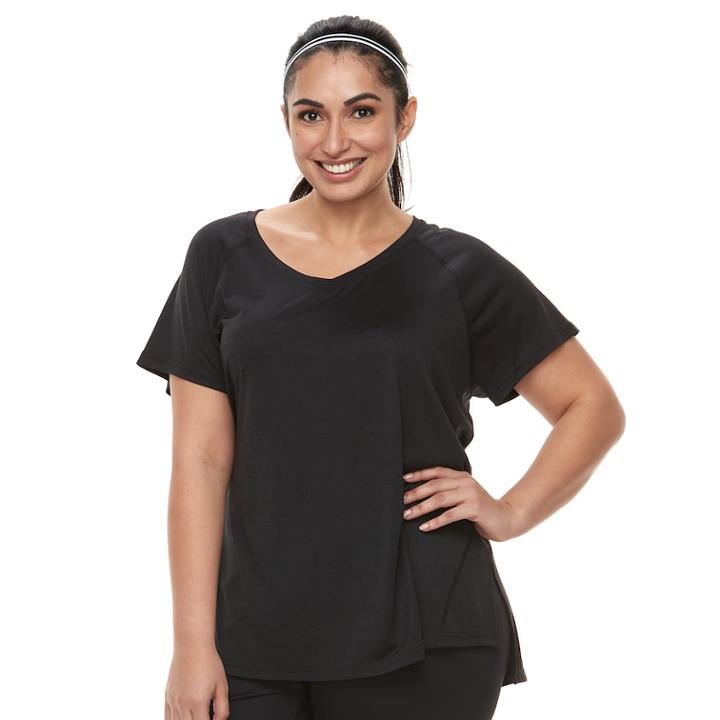 Plus Size Tek Gear&reg; Space-dyed Performance Base Layer Tee, Women's, Size: 1xl, Black