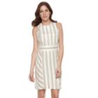 Women's Sharagano Striped Sheath Dress, Size: 10, Dark Beige