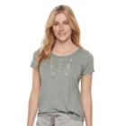 Women's Sonoma Goods For Life&trade; Embroidered Eyelet Tee, Size: Small, Lt Green