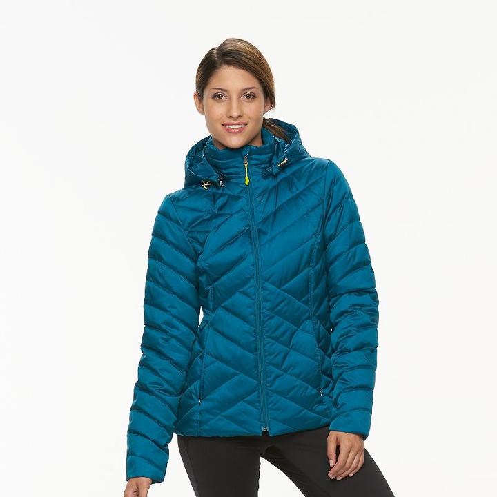 Women's Tek Gear&reg; Hooded Packable Puffer Jacket, Size: Large, Med Blue