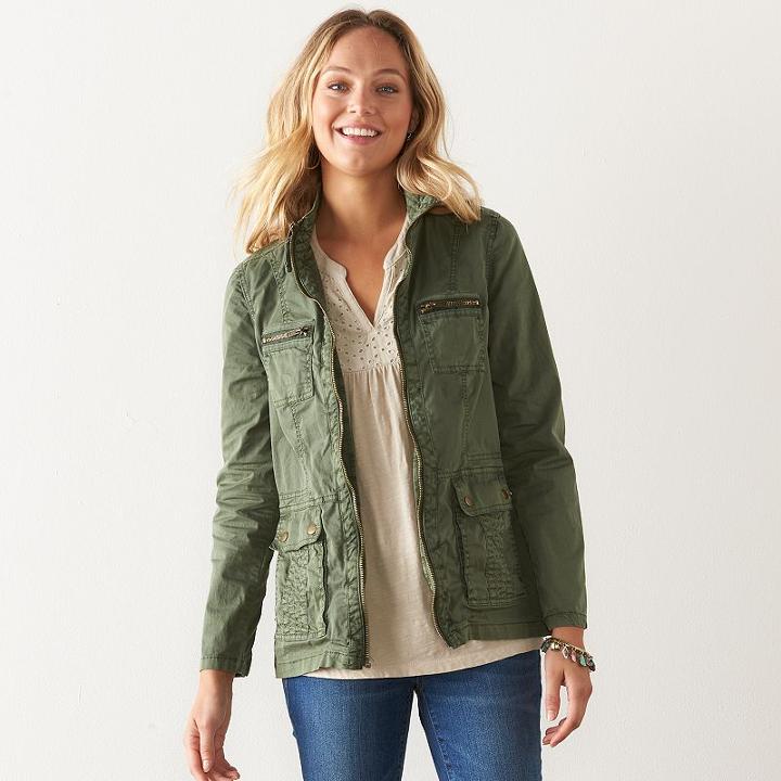 Women's Sonoma Goods For Life&trade; Josie Anorak Jacket, Size: Large, Green