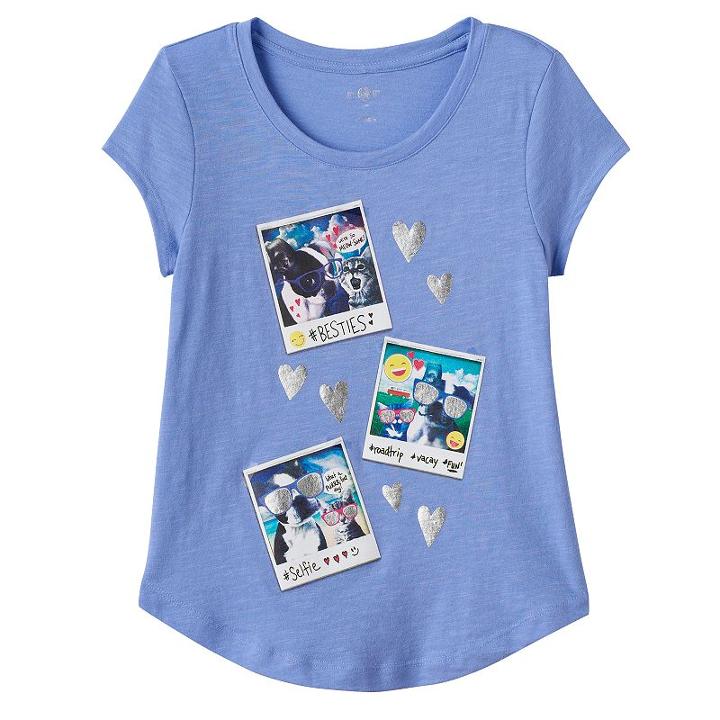 Plus Size Girls 7-16 So&reg; Curved-hem Graphic Tee, Girl's, Size: 14 1/2, Brt Purple