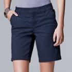 Women's Simply Vera Vera Wang Twill Bermuda Shorts, Size: 4, Dark Blue