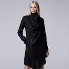 Women's Simply Vera Vera Wang Wool Blend Asymmetrical Flyaway Jacket, Size: Xl, Black