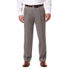 Men's Haggar Premium No Iron Khaki Stretch Classic-fit Pleated Pants, Size: 40x30, Med Grey