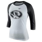 Women's Nike Missouri Tigers Oatmeal Raglan Tee, Size: Xxl, Natural