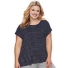 Plus Size Sonoma Goods For Life&trade; Striped Dolman Tee, Women's, Size: 3xl, Dark Blue