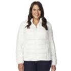 Plus Size Heat Keep Hooded Down Puffer Jacket, Women's, Size: 2xl, White