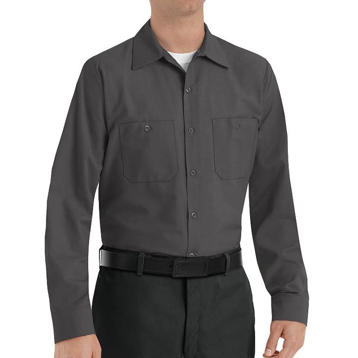 Red Kap, Big & Tall Classic-fit Industrial Button-down Work Shirt, Men's, Size: 4xl Tall, Grey