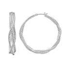 Napier Textured Twist Hoop Earring, Women's, Silver