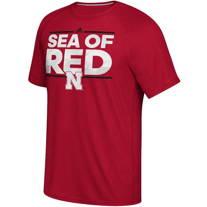 Men's Adidas Nebraska Cornhuskers Dassler City Nickname Tee, Size: Medium, Red