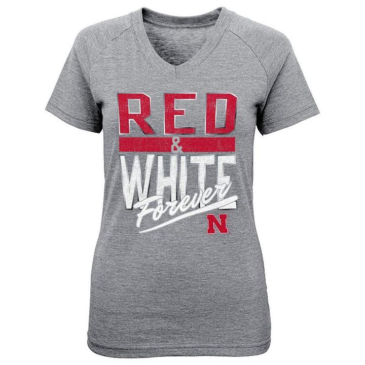 Girls 4-6x Nebraska Cornhuskers Palladium Tee, Girl's, Size: M(5/6), Med Grey