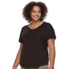 Plus Size So&reg; Cross Back Short Sleeve Tee, Teens, Size: 3xl, Black