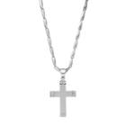 Men's Stainless Steel Cross Pendant Necklace, Size: 30, Grey