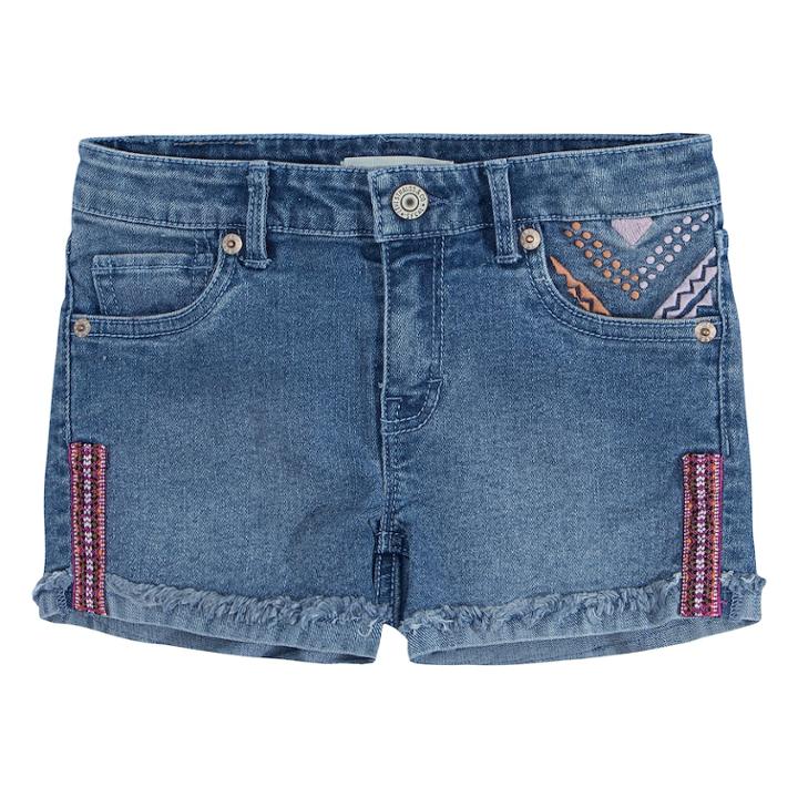 Girls 7-16 Levi's Embroidery Embellished Shorty Shorts, Size: 12, Light Blue