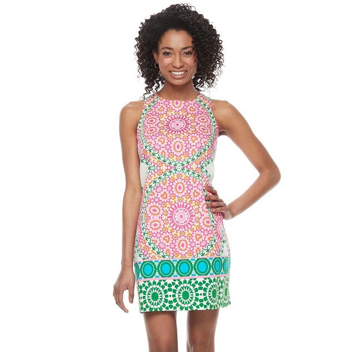 Petite Suite 7 Flower Tile Shift Dress, Women's, Size: 10 Petite, Ovrfl Oth