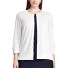 Plus Size Chaps Button-front Cardigan, Women's, Size: 3xl, White