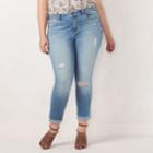 Plus Size Lc Lauren Conrad Cuffed Skinny Ankle Jeans, Women's, Size: 16 W, Blue