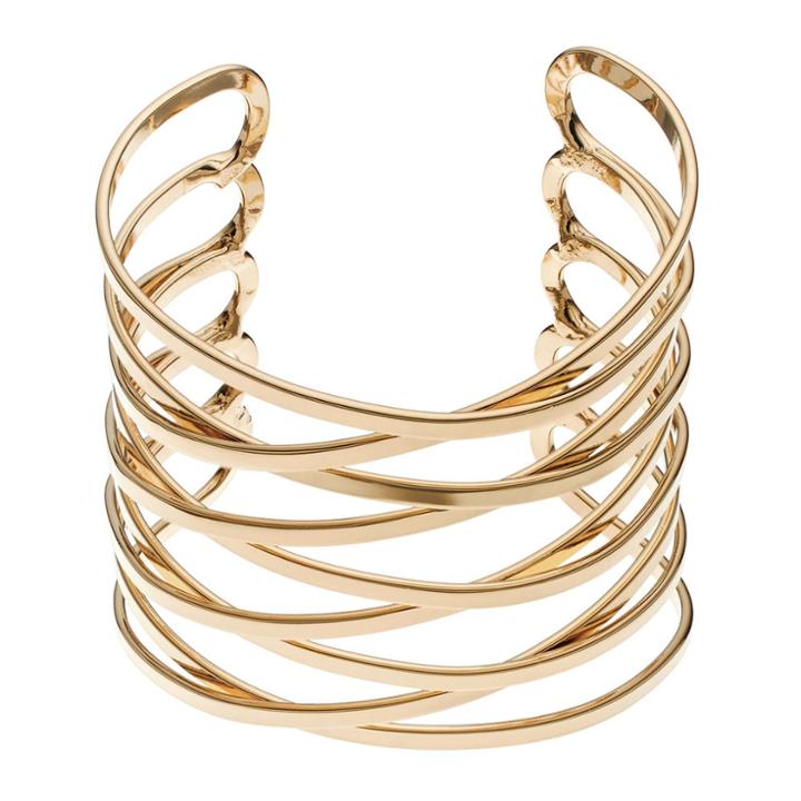 Plus Size Crisscross Multi Row Cuff Bracelet, Women's, Gold