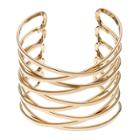 Plus Size Crisscross Multi Row Cuff Bracelet, Women's, Gold