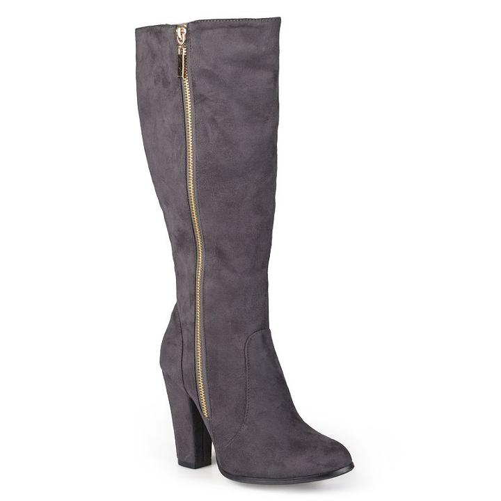 Journee Collection Train Women's Heeled Boots, Girl's, Size: 9, Grey