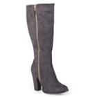 Journee Collection Train Women's Heeled Boots, Girl's, Size: 9, Grey