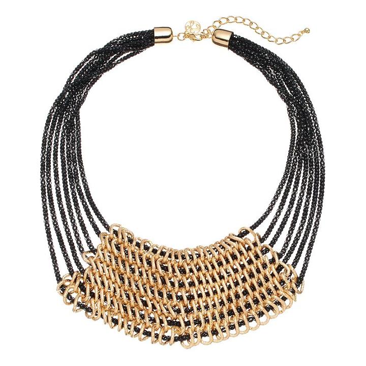 Gs By Gemma Simone Molten Metals Collection Cain Multirow Necklace, Women's, Size: 18, Yellow