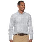 Men's Sonoma Goods For Life&trade; Flexwear Slim-fit Plaid Poplin Button-down Shirt, Size: Small, Natural