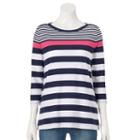 Women's Croft & Barrow&reg; Button-shoulder Tee, Size: Small, Dark Blue