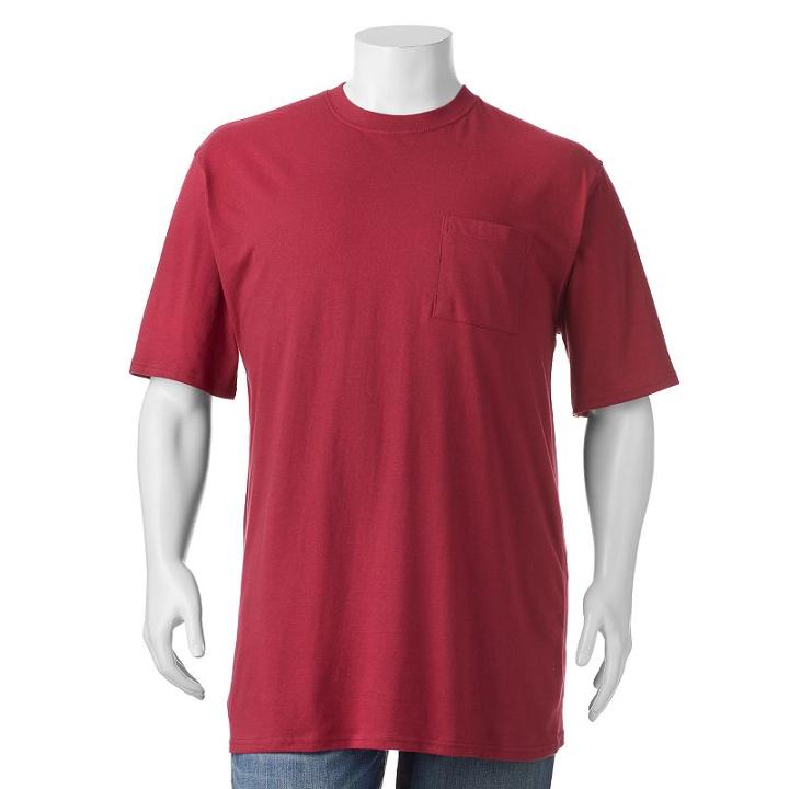 Big & Tall Champion Solid Pocket Tee, Men's, Size: Xxl Tall, Dark Red