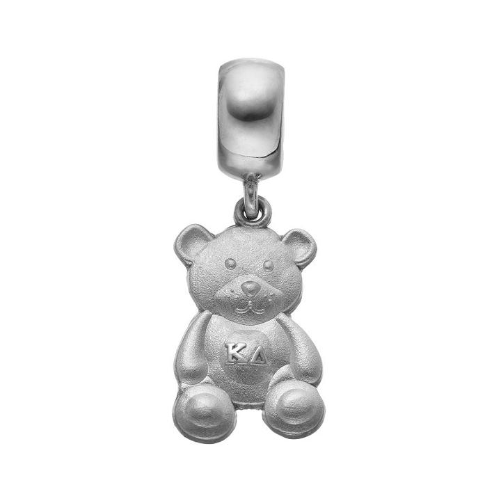 Logoart Sterling Silver Kappa Delta Sorority Teddy Bear Charm, Women's, Grey