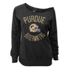 Juniors' Purdue Boilermakers Flashdance Slouch Crewneck, Teens, Size: Small, Black