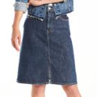 Women's Levi's Midi Jean Skirt, Size: 27(us 4)m, Med Blue
