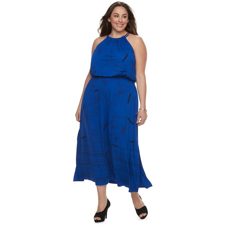 Plus Size Apt. 9&reg; Strappy Blouson Maxi Dress, Women's, Size: 2xl, Blue
