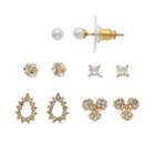 Napier Cubic Zirconia Cube & Teardrop Nickel Free Stud Earring Set, Women's, Gold
