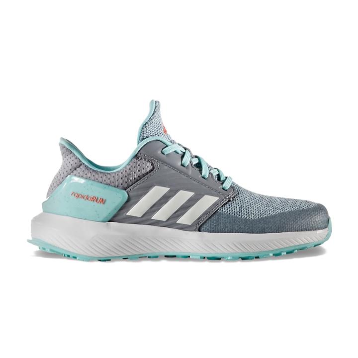 Adidas Rapidarun Cloudfoam Girls' Running Shoes, Size: 4, Grey