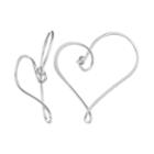 Journee Collection Sterling Silver Wire Heart Earrings, Women's, Grey