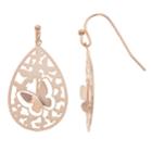 Lc Lauren Conrad Butterfly Cutout Nickel Free Teardrop Earrings, Women's, Light Pink