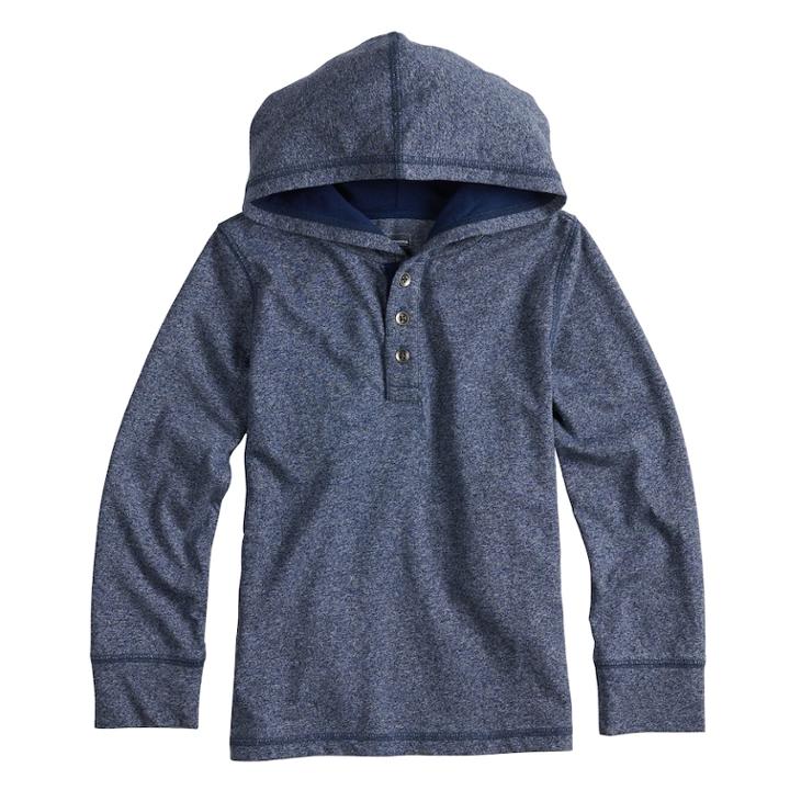 Boys 4-12 Sonoma Goods For Life&trade; Hooded Henley Top, Size: 5, Blue (navy)