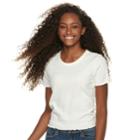 Juniors' American Rag Crochet Back Striped Crop Top, Teens, Size: Medium, White