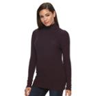 Women's Apt. 9&reg; Ribbed Turtleneck Sweater, Size: Xl, Drk Purple