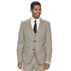 Men's Wd. Ny Slim-fit Tan Plaid Suit Jacket, Size: Xl, Beig/green (beig/khaki)