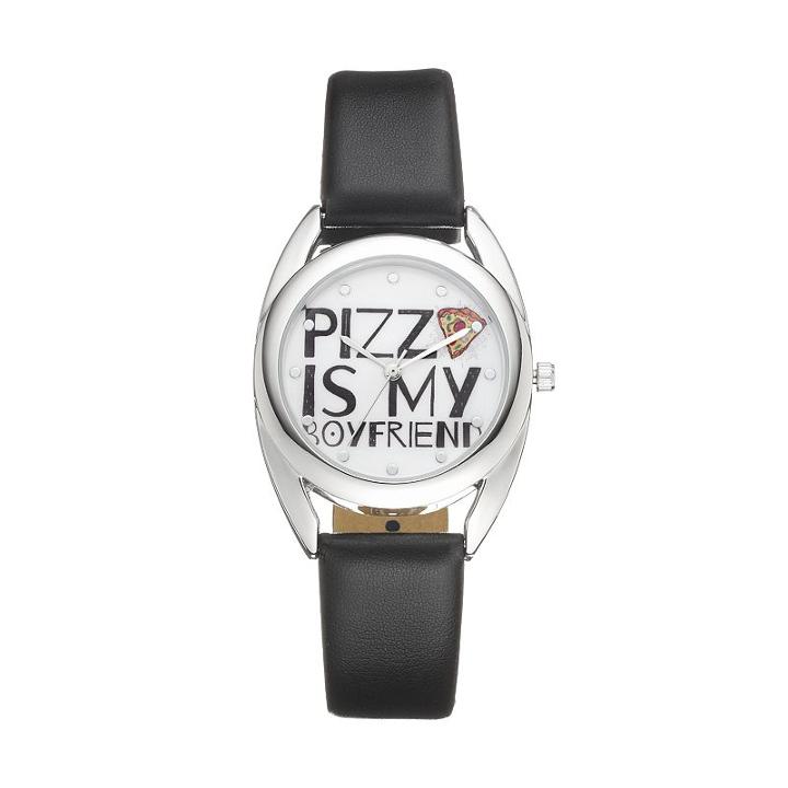 Women's Pizza Is My Boyfriend Watch, Size: Medium, Black